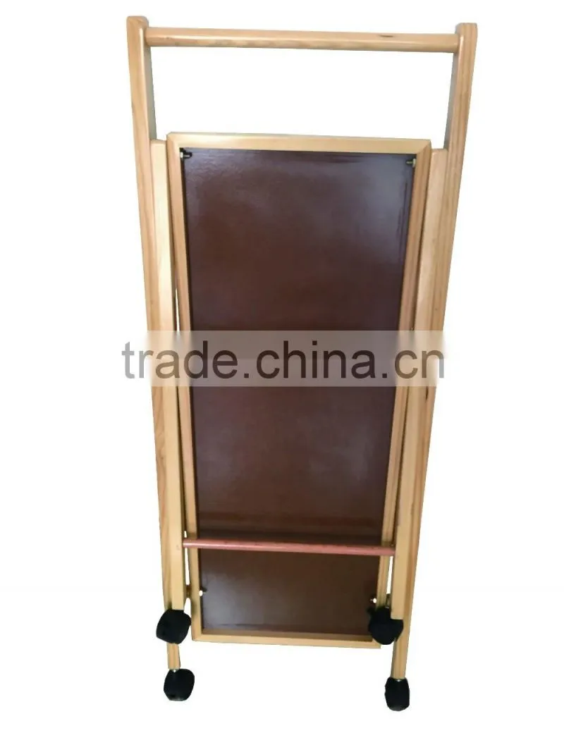 2 tiers storage pine wood hotel trolley room service cart