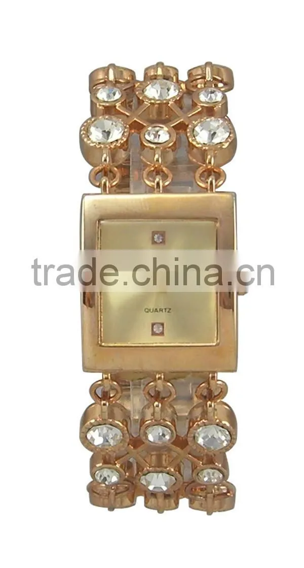 Quartz Watches Japan Movt Watch With Stone Chain Strap OEM services