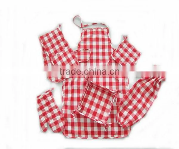 silk screen pigment printing cotton bib apron with letter design