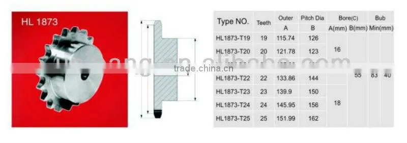 1873 standard sprockets for chain conveyor