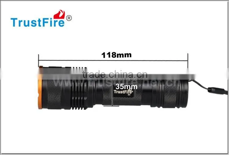 TrustFire Zoomable Flashlight Mini Aluminum powered by CREE Led Zoom Torch 1000LM focused spot light CE,FCC certification