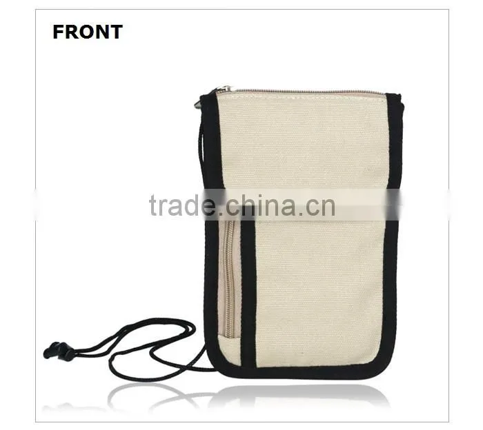 Hot sale nylon neck wallet for passport