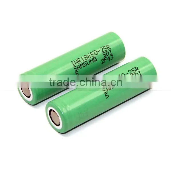 100% original Accu Samsung 25R 18650 2500mah 3.7v li ion 18650 battery