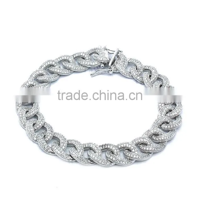 Classic design bracelet silver jewelry 1000 gemstone bracelet designs for men