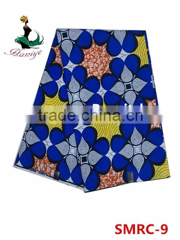 100% cotton real wax fabric SMRC-10 African super wax print fabric wholesale