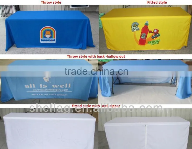 Custom logo printing Lycra/Spandex rectangle tablecloth