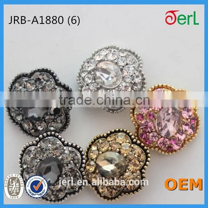 New fashion custom pearl crystal rhinestone button for fur leather clothing