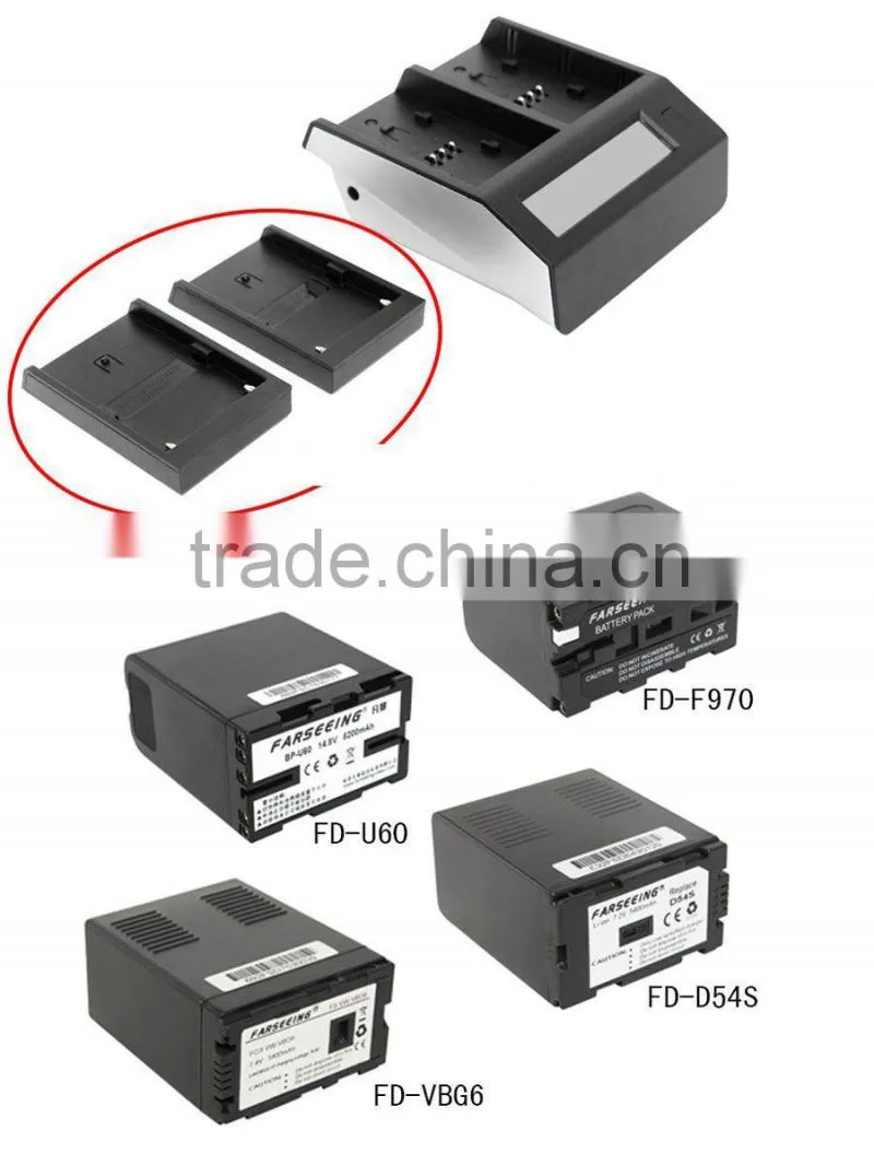 Professional universal camcorder battery charger with LCD display charging for F970 U60