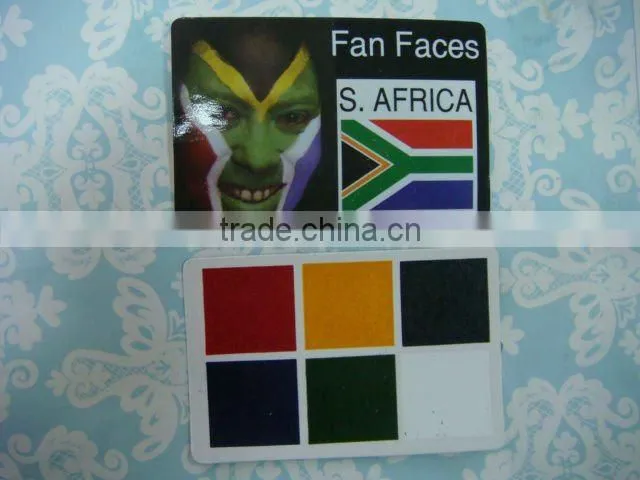 6Color Fans Face Paint Card,Sports Fans Face Paint