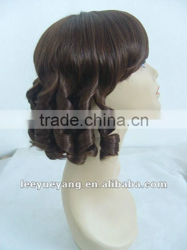 Primitive elegant synthetic hair spring curl wigs for white women