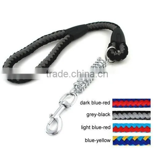 60cm High Quality Factory Price Private Labelling Pet Dog Braided Rope Leash with spring