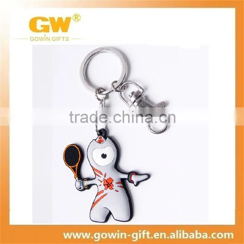 wholesal promotional custom rubber keyring