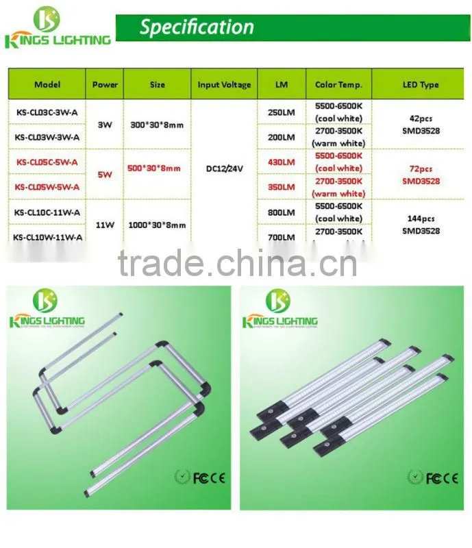 Modern Design LED kitchen light 12V high quality led kitchen light with IR sensor switch with CE/RoHS approval
