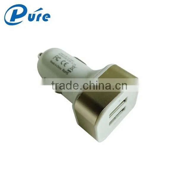 Factory supplier customized portable 2 usb 5v 2.1 micro car charger smart phone car charger car usb charger