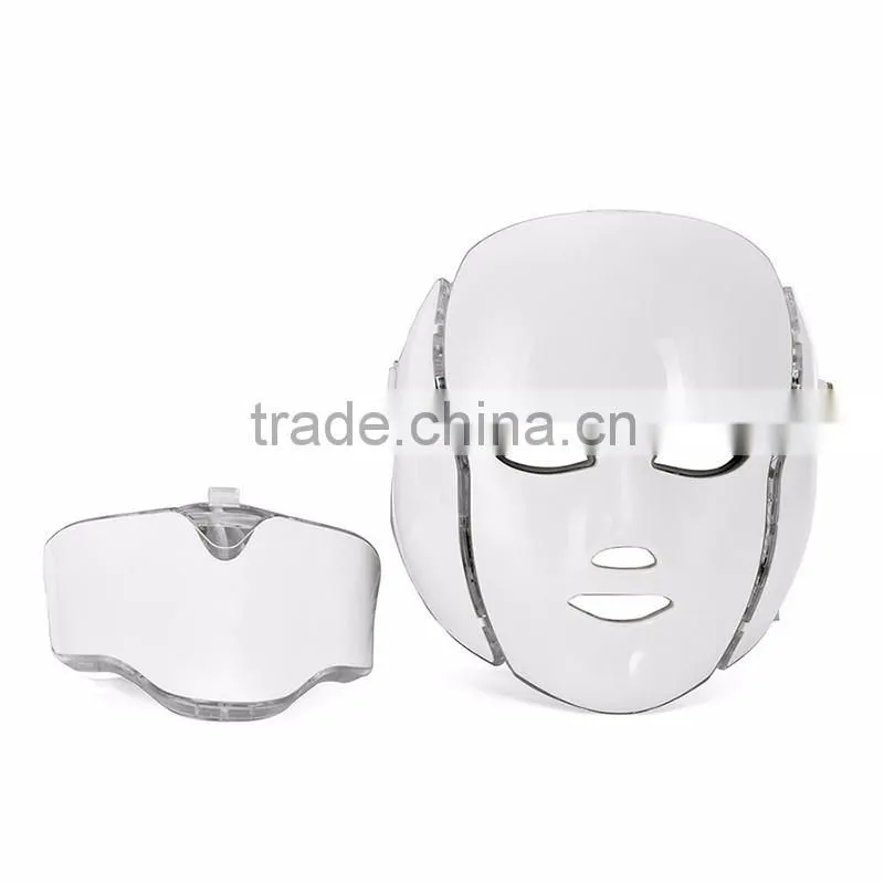 CE certificated 7 color LED wrinkle removal acne treatmen Facial Mask microcurrent masks for Anti-aging skin rejuvenation