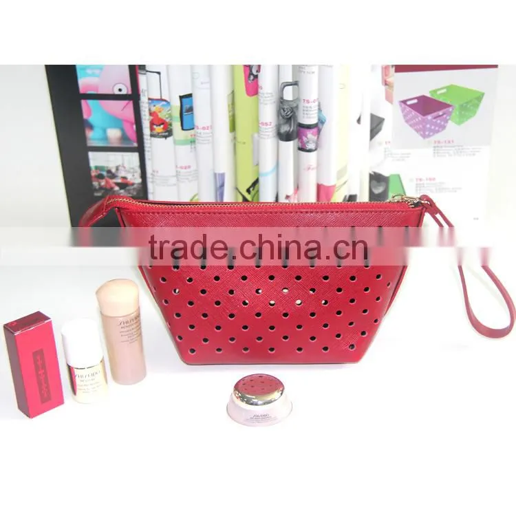 China factory good quality cheap necessarie pu dot view cosmetic bag custom brand cosmetic bag