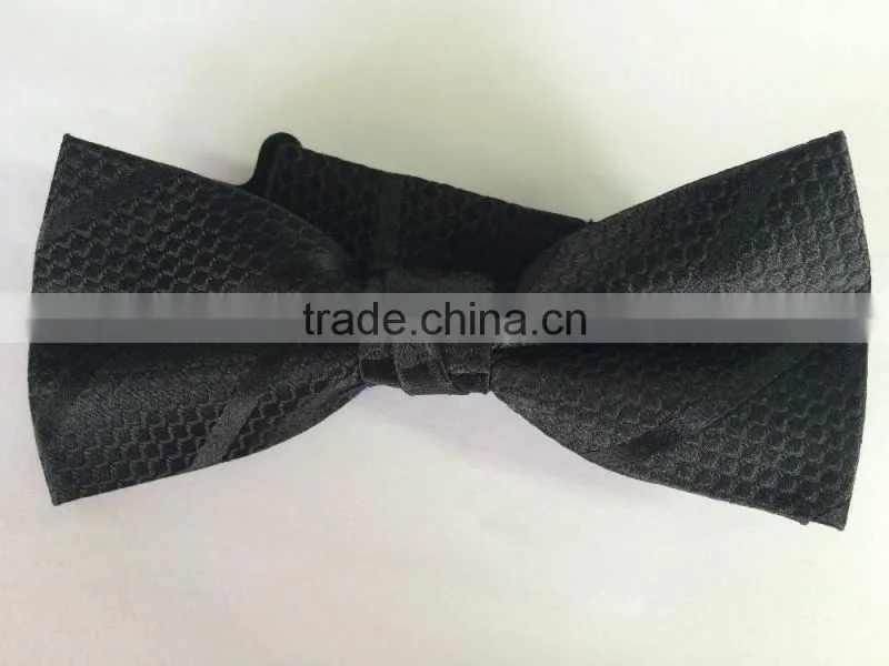 men's 100% silk orange/white/navy bow tie with square and dot design