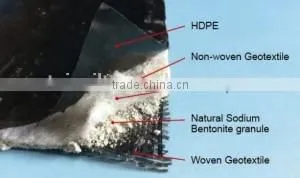 HDPE GCL Bentonite Geosynthetic Clay Liner With HDPE Geomembrane