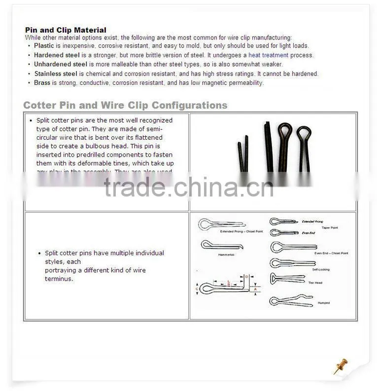 DIA1.5 - 6mm stainless steel split spring dowel tension roll pins