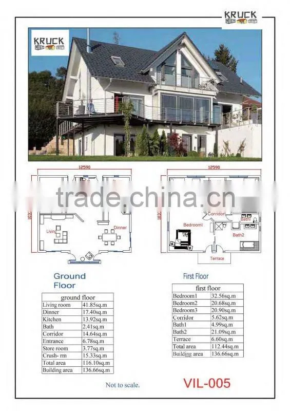 CE light steel structure villa