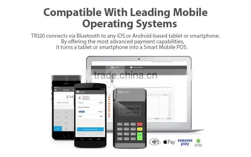 Mobile Bluetooth smart payment terminal mpos with high secure