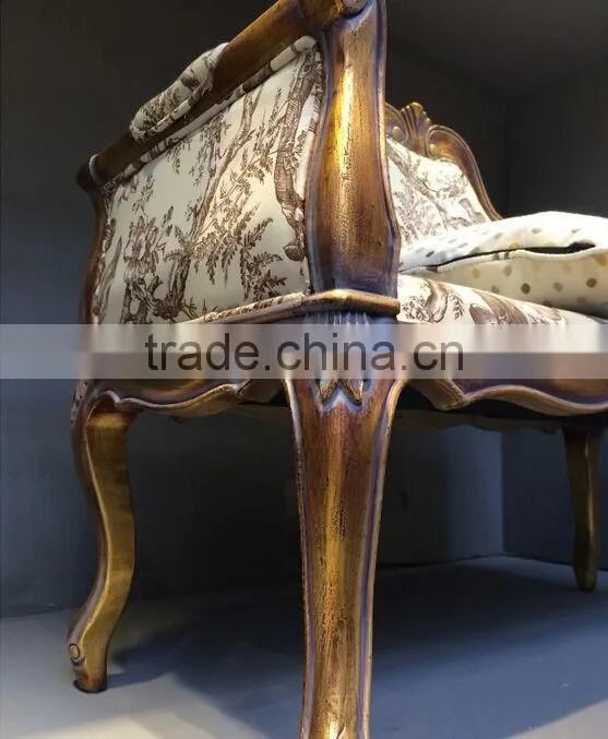 BISINI Solid Wood Long Sofa Chair, Elegant Living Room Leisure Chair, Good Quality Shoe Changing Chair (BF01-X1192)