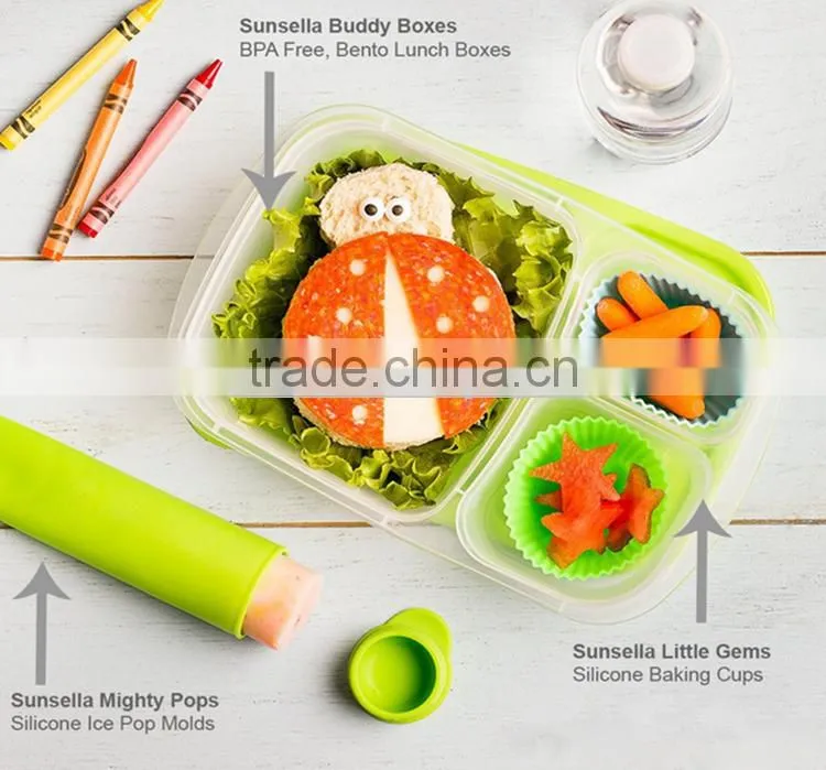 New products 3 compartment plastic bento food lunch box