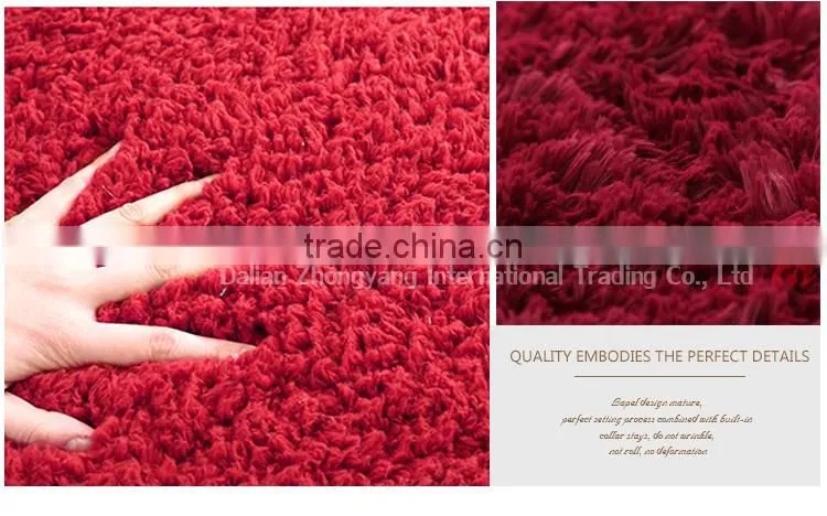 OEM rugs for living room polyester shaggy red flooring carpet