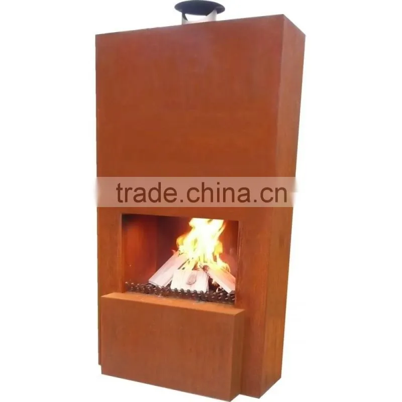FO-9F01 Popular Corten Steel Outdoor Fireplace
