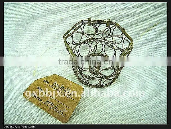 Gold hexagonal wire woven extensions storage case with lid