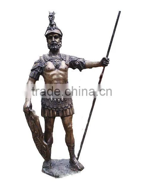 Garden life size bronze soldier statues
