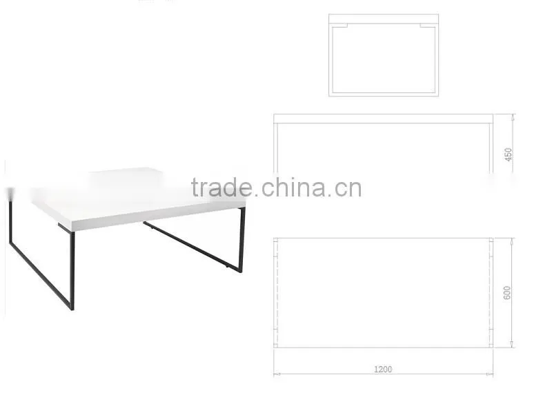 Euro Style white highlight lacquer square coffee table