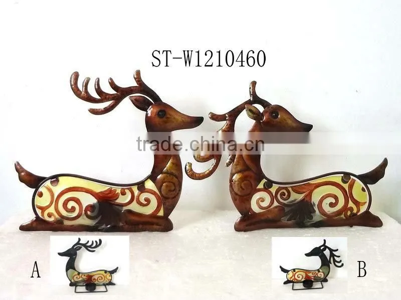 stained irol&glass Candlestick with christmas snowman