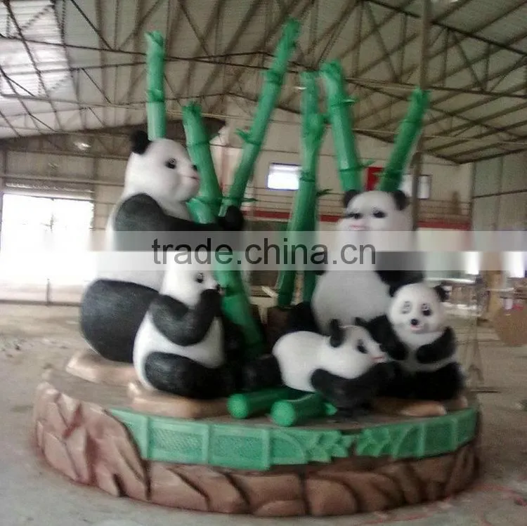 Fiberglass panda mascot sculpture