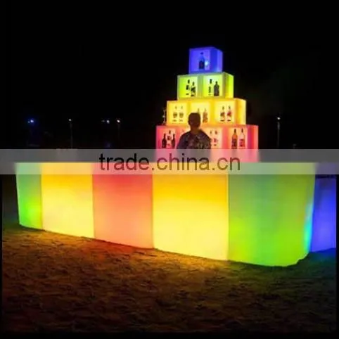 Modern Colorful IIIuminate LED bar counter with a complete circle