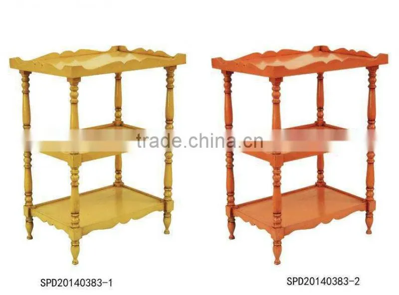 Colorful 3 Layers cheap wooden corner shelf