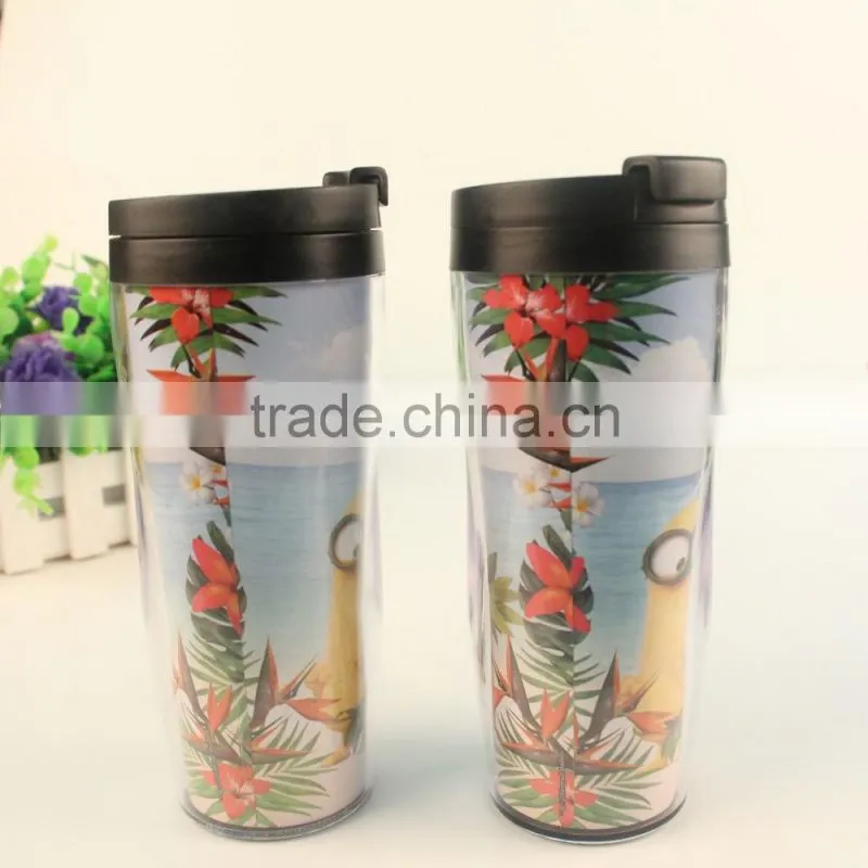 gift items 350ml ps double wall mug color changing with logo