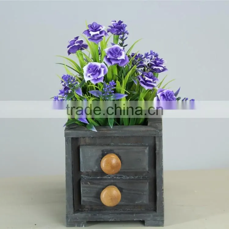 Grey Drawer Shape Planting/Decoration Wooden Garden Planters
