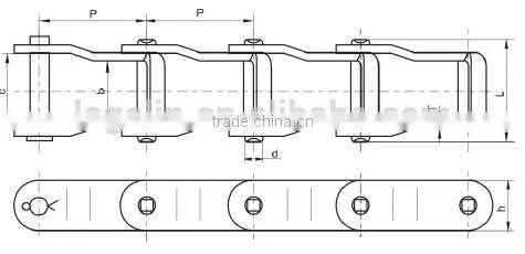 Steel pintle Chains cranked driving chain