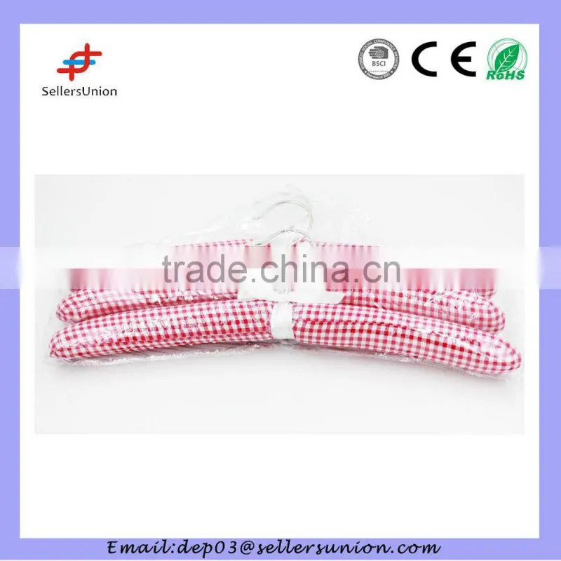 5# 3pcs satin clothes hanger in PVC bag