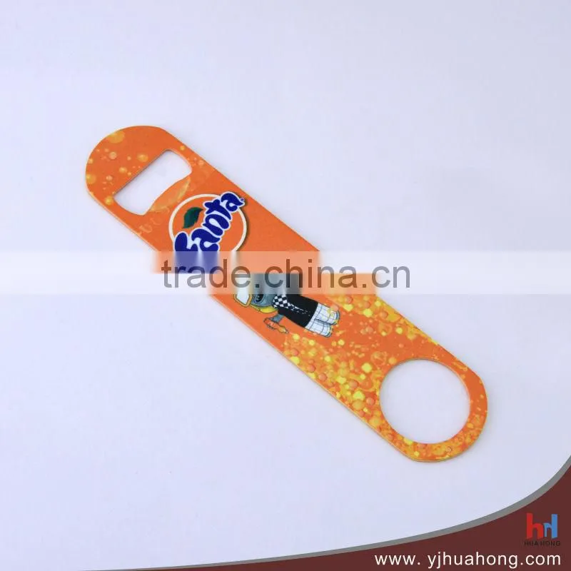 Stainless steel beer bottle openers with epoxy sticker HBO-09