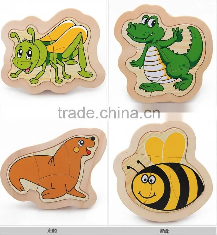 4Pcs Wooden 3D Jigsaw Toys For Children Educational Toys Games