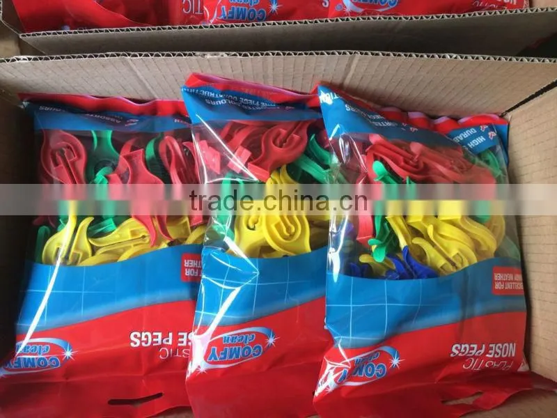 2014 new designed multicolored plastic cloth with springer nose pegs,Direct factory/Manufactory supply/industrial