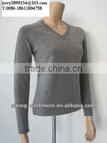 Women Cashmere V Neck Sweater