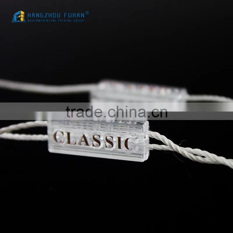 Transparent Garment String Seal Tag For Garment Hangtag