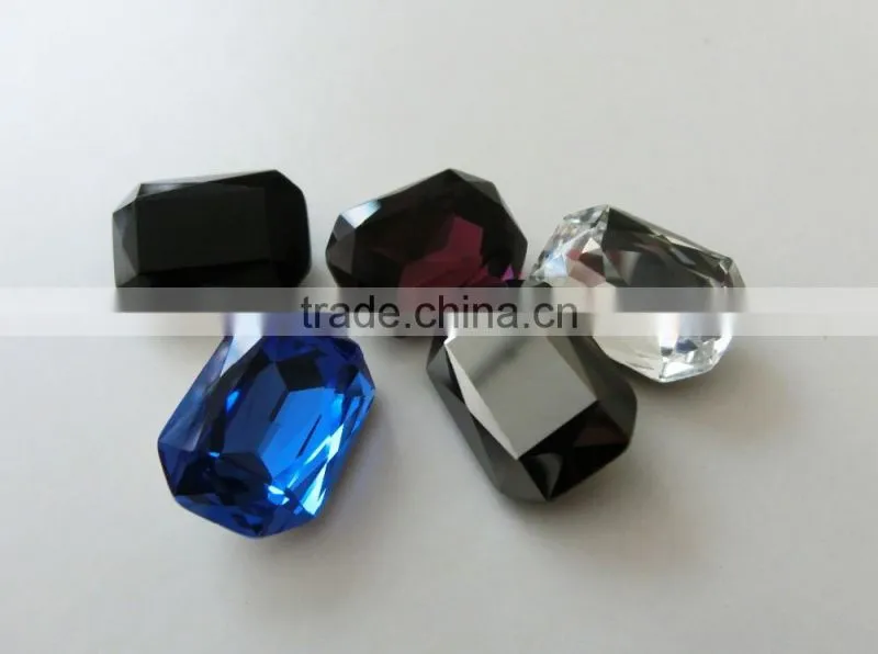 Large Size Transparent Crystal Color Stone With Setting For Sew On
