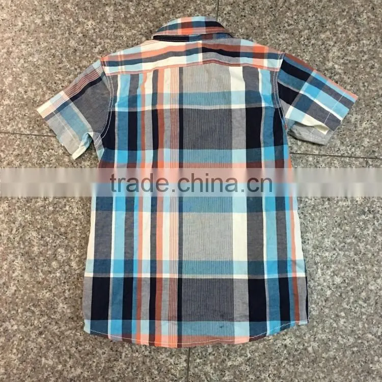 Kids boy stocklots checked short sleeve shirt