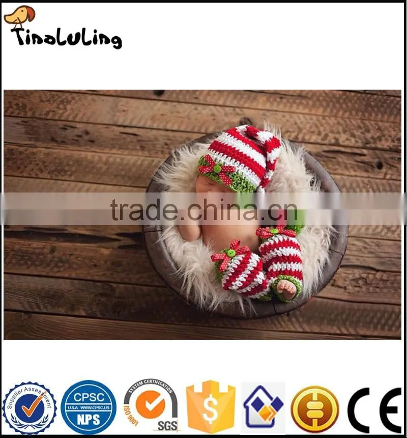 photography props striped handmade christmas elf long tail baby crochet hats