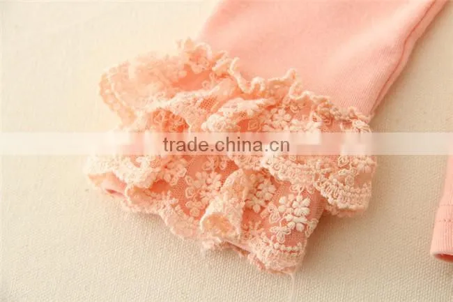 pink candy color korean kids long sleeve undershirt wholesale/ cotton undershirts for kids
