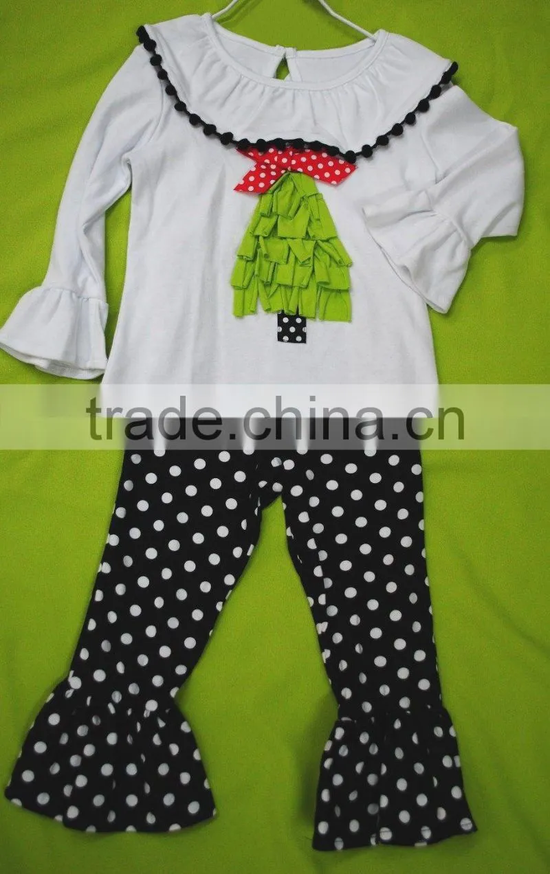 Wholesale Children Boutique Clothe Fo Infant And Toddler Christmas Clothes Set With 100%cotton Kids Persnickety Clothing Set
